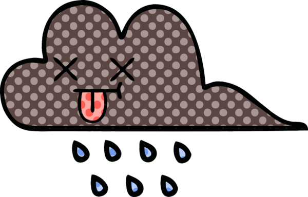 Bir insan tarafından çizilmiş fırtına yağmuru bulutu çizgi filmi.