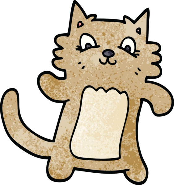 Bir insan tarafından çizilmiş karikatür dans eden kedi.