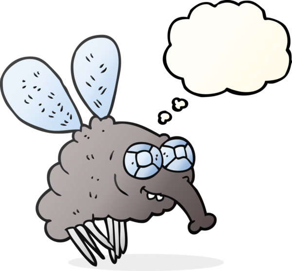 Bir insan tarafından çizilmiş serbest çizim balon karikatür sineği