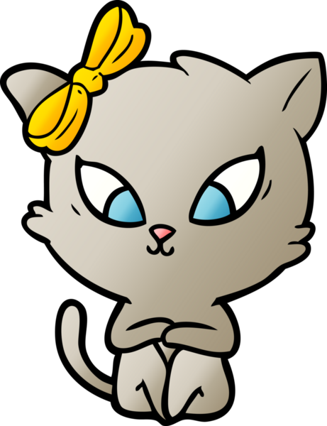 Bir insan tarafından çizilmiş çizgi film kedisi.