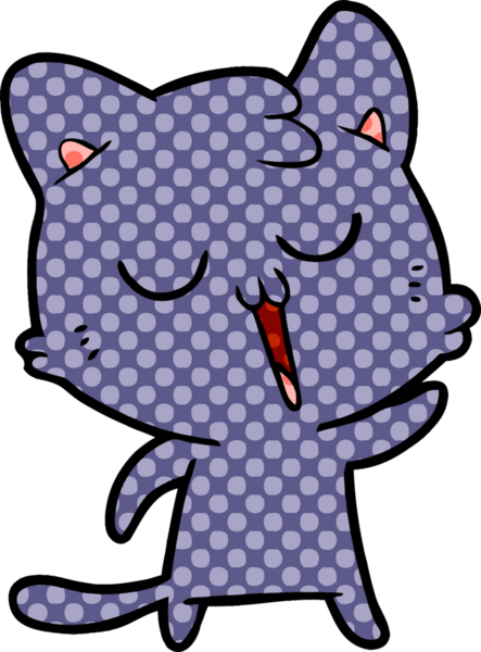 Bir insan tarafından çizilmiş çizgi film kedisi.