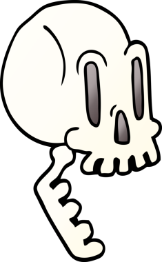 Bir insan tarafından çizilmiş bir kafatası karalaması.