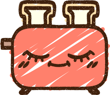 Bir insan tarafından çizilen tost makinesi tebeşiri