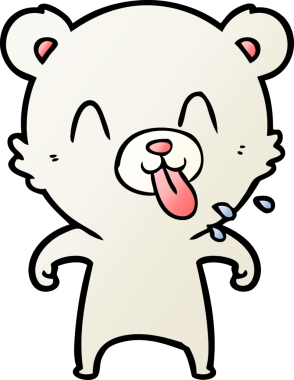 kaba karikatür kutup ayısının insan tarafından çizilmiş dili.