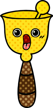 Bir insan tarafından çizilmiş okul çanının çizgi filmi.