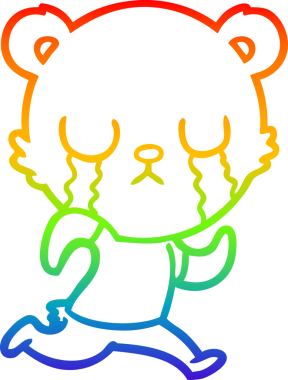 Bir insan tarafından çizilmiş ağlayan kutup ayısı çizgi filmi.