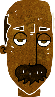 Çizgi film bir insan tarafından çizilmiş sıkıcı yaşlı adam.