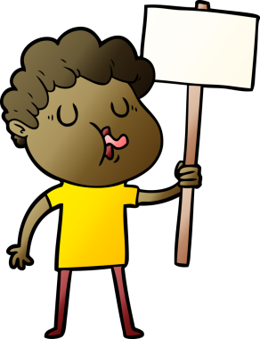 Bir insan tarafından çizilmiş çizgi film şarkıcısı.