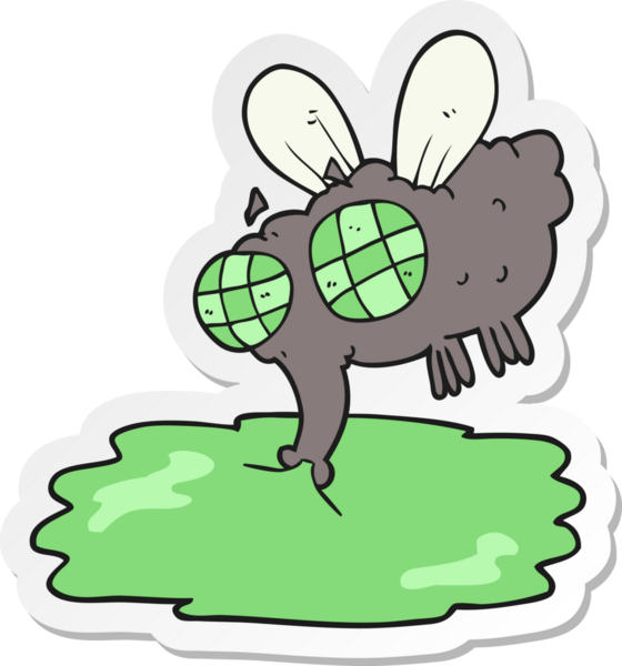 Bir insan tarafından çizilmiş iğrenç bir karikatür çıkartması.