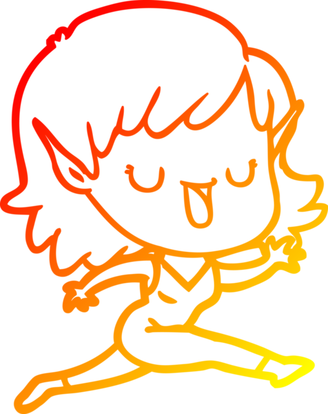 Bir insan tarafından çizilmiş çizgi film karakteri bir elf kızı çizimi