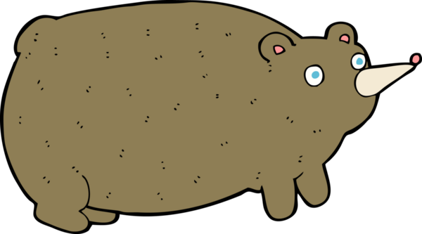 Bir insan tarafından çizilmiş komik çizgi film ayısı.