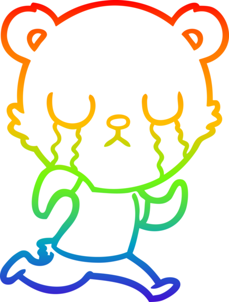 Bir insan tarafından çizilmiş ağlayan kutup ayısı çizgi filmi.