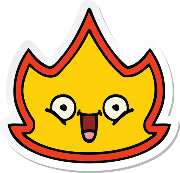 Bir insan tarafından çizilmiş şirin bir çizgi film çıkartması.