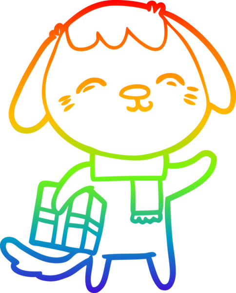 gökkuşağı gradyan çizimi Mutlu bir çizgi köpek çizimi Bir insan tarafından çizilmiş