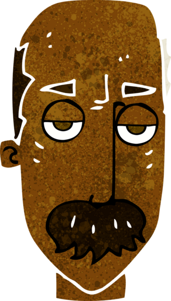 Çizgi film bir insan tarafından çizilmiş sıkıcı yaşlı adam.