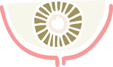 bir insan tarafından çizilmiş düz renk çizgi film göz sembolü