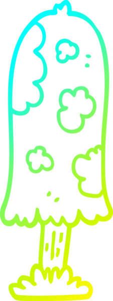 Bir insan tarafından çizilmiş bir mantarın soğuk gradyan çizimi