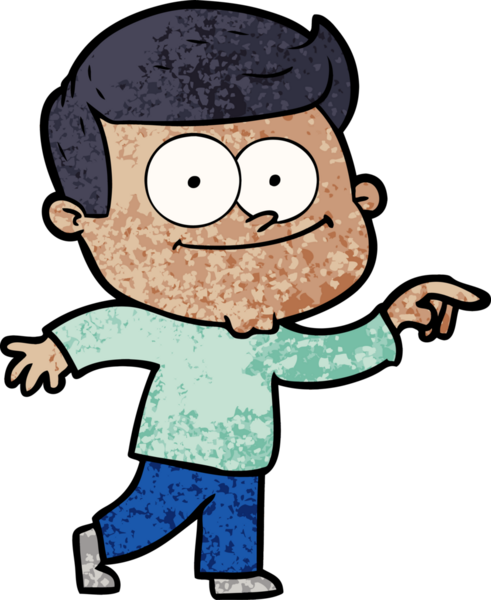 Bir insan tarafından çizilmiş mutlu bir adam.