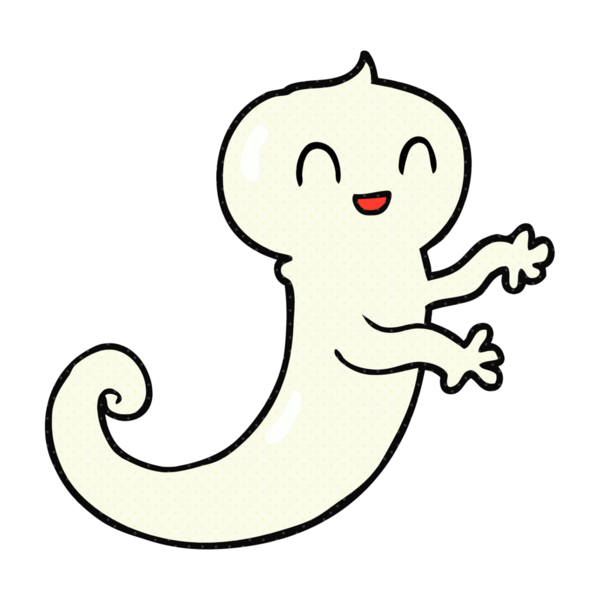 Bir insan tarafından çizilmiş karikatür bir hayalet.