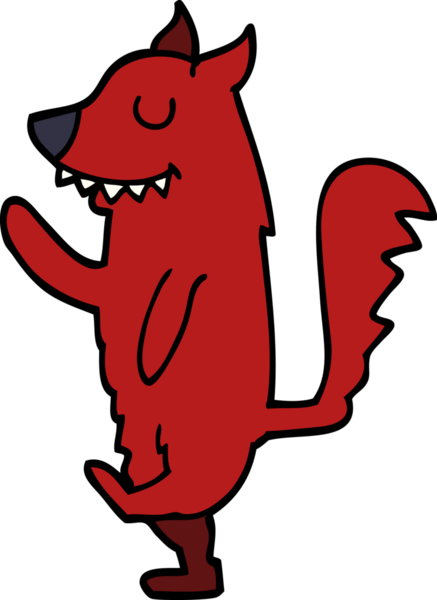 Bir insan tarafından çizilmiş karalama tilkisi yürüyüşü.