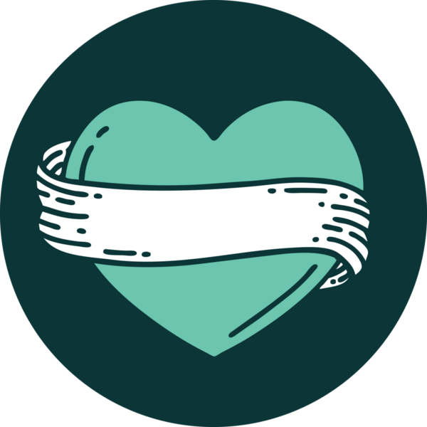 Bir insan tarafından çizilmiş kalp ve bayrağın ikonik dövme şekli