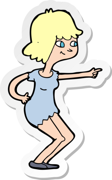 Bir insan tarafından çizilmiş çizgi film kızına ait etiket.