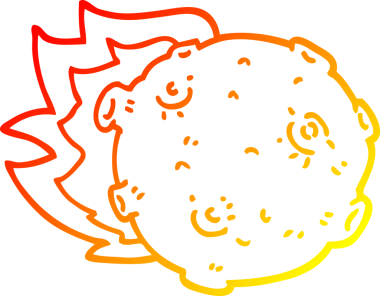 Bir insan tarafından çizilmiş bir asteroidin sıcak çizgi çizimi