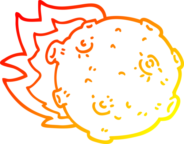 Bir insan tarafından çizilmiş bir asteroidin sıcak çizgi çizimi