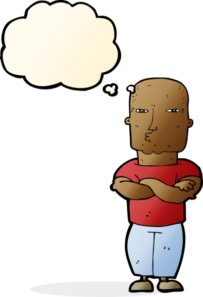 Düşünce baloncuğu bir insan tarafından çizilmiş sert çocuk.