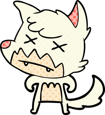 Bir insan tarafından çizilmiş ölü tilki çizgi filmi