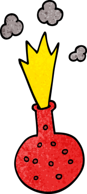 Bir insan tarafından çizilmiş patlayıcı bir kimyasalın karalaması.