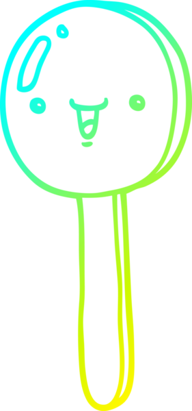 Bir insan tarafından çizilen lolipopun soğuk gradyan çizimi