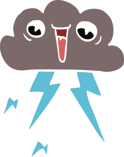 Bir insan tarafından çizilmiş karalama şimşek bulutu