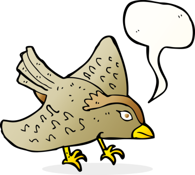 Bir insan tarafından çizilmiş baloncuklu bahçe kuşu.