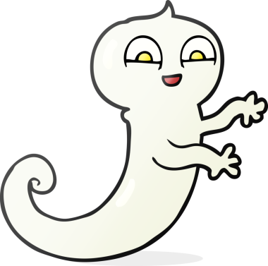 Bir insan tarafından çizilmiş karikatür bir hayalet.