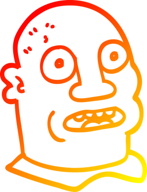 Bir insan tarafından çizilmiş karikatür adamın sıcak çizgi çizimi