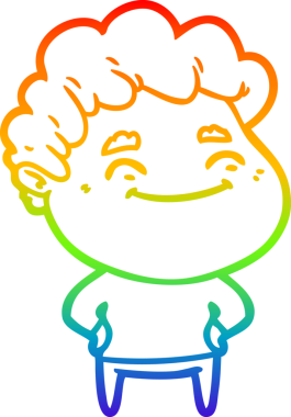 Bir insan tarafından çizilmiş gökkuşağı gradyan çizgi çizimi.