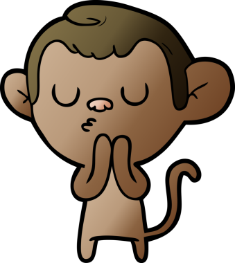 Bir insan tarafından çizilmiş çizgi maymun.