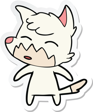 Bir insan tarafından çizilmiş bir tilkinin çıkartması.