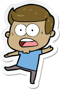 Bir insan tarafından çizilmiş bir karikatür çıkartması.