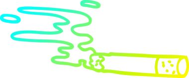 Bir insan tarafından çizilmiş sigara karikatürünün soğuk eğim çizgisi