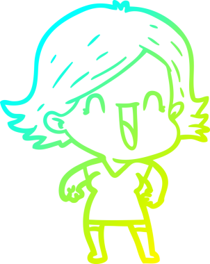 Bir insan tarafından çizilmiş mutlu bir karikatür çizimi.