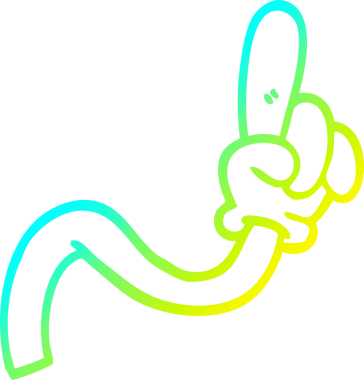 Bir insan tarafından çizilmiş bir el hareketinin soğuk gradyan çizgisi.