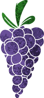 Bir insan tarafından çizilmiş garip bir demet üzüm.