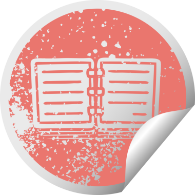 Bir insan tarafından çizilmiş bir not defterinin, sıkıntılı, dairesel soyma etiketi sembolü.