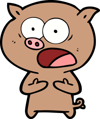 Bir insan tarafından çizilmiş domuz bağırması.