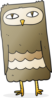 Bir insan tarafından çizilmiş baykuş çizimi.