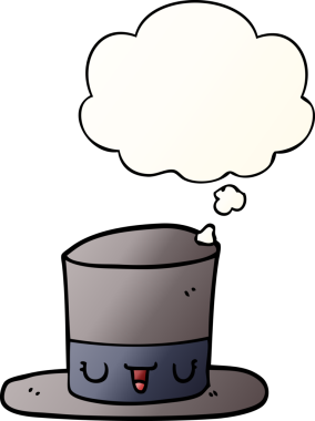 Düşünce baloncuklu çizgi film şapkası bir insan tarafından çizilmiş.