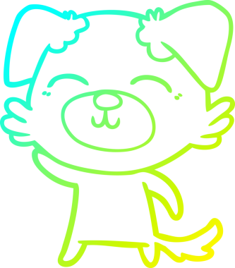 Bir insan tarafından çizilen çizgi film köpeğinin soğuk gradyan çizgisi.