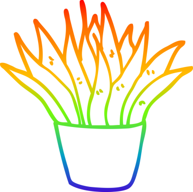 gökkuşağı gradyan çizgi çizimi bir insan tarafından çizilmiş bir karikatür ev bitkisi